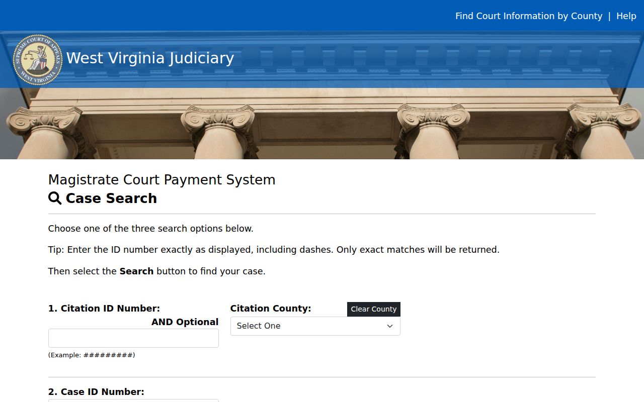 Taylor County traffic court records payment identifier fields