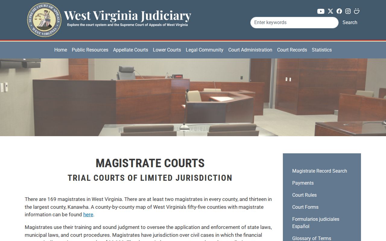 West Virginia Magistrate Court jurisdiction used to route Taylor County dates